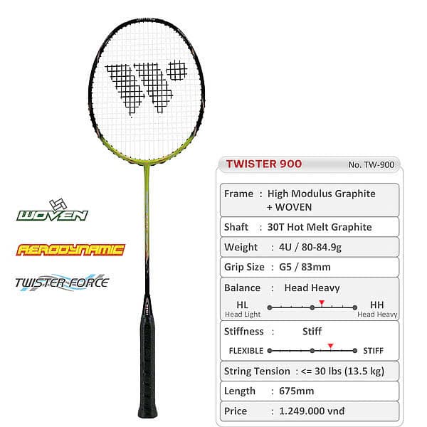 Vợt Cầu Lông Wish Twister 900