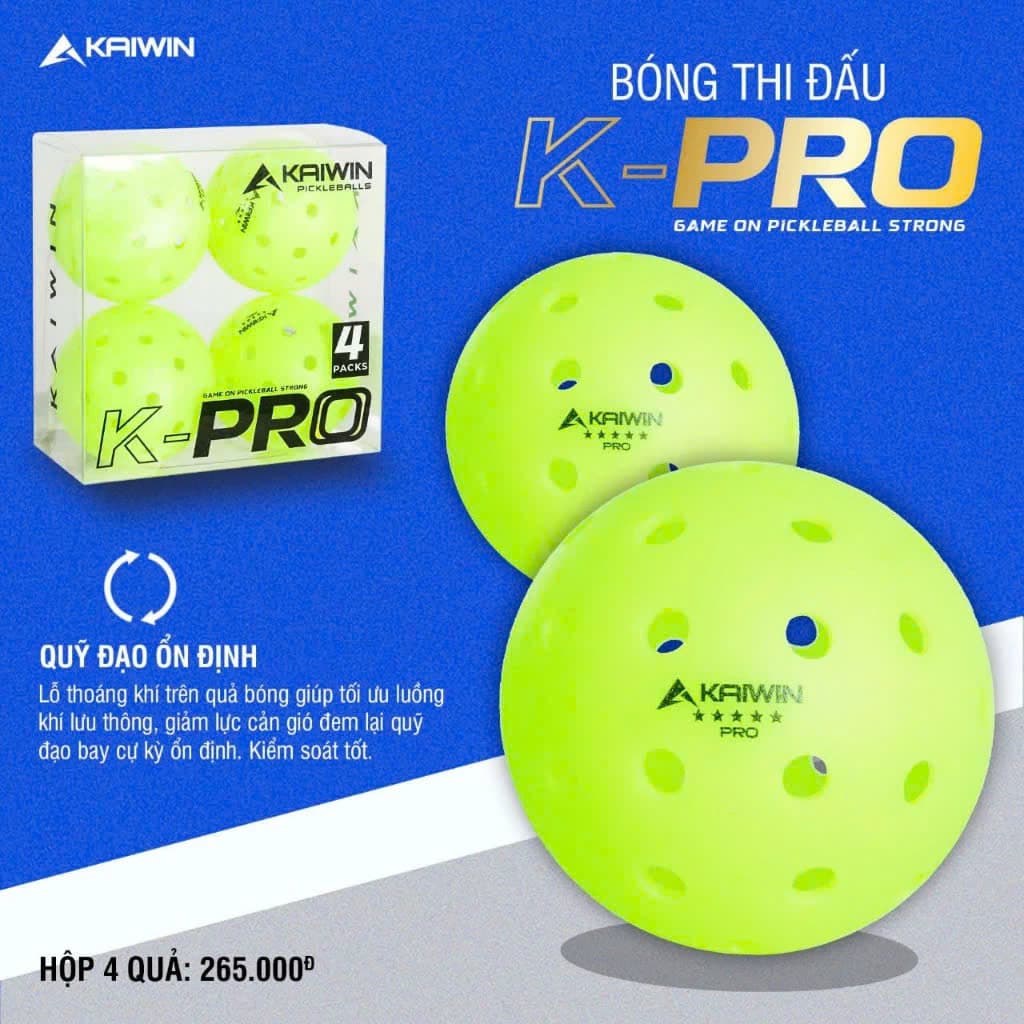 Bộ Bóng Thi Đấu Pickleball 4 Bóng Kaiwin