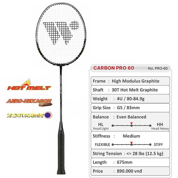 Vợt Cầu Lông Wish Carbon Pro 60